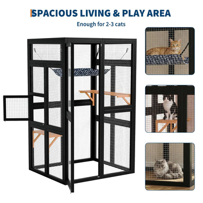 Large Wooden Catio Outdoor Cat Enclosure