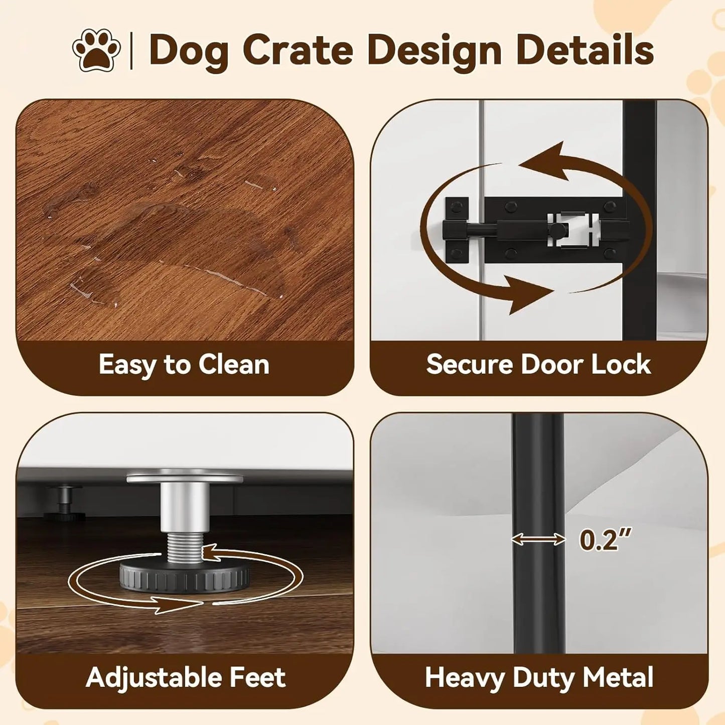 Dog Crate Furniture for 2 Dogs, 71" Indoor/w Cushions