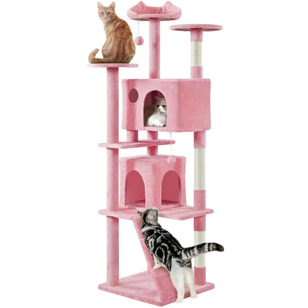 54in Cat Tree Tower with Kitten-Ear Perch