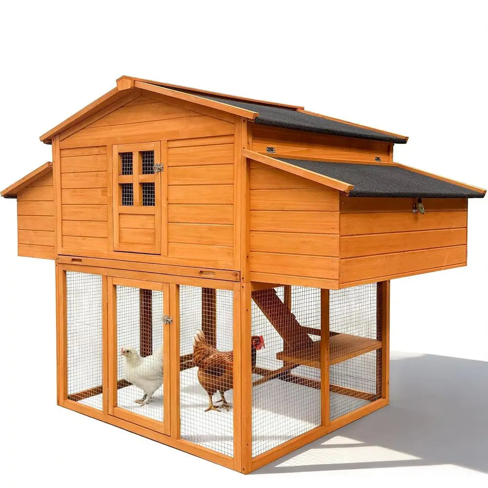 Sturdy Outdoor Chicken Coop with Two Nesting Boxes