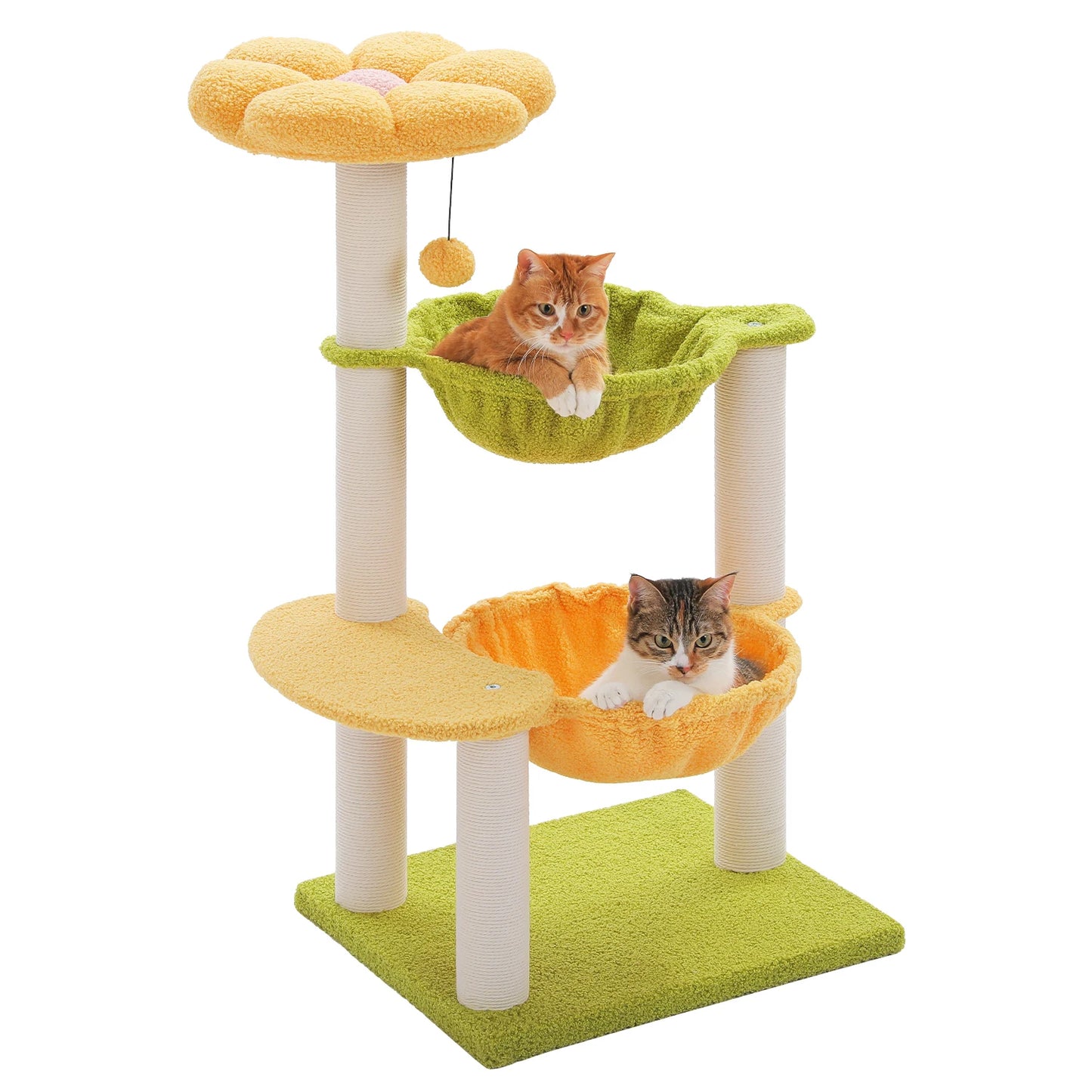 Flower Cat Tree with 2 Cozy Hammocks