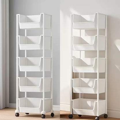 1 movable plastic storage cart, practical sorting rack