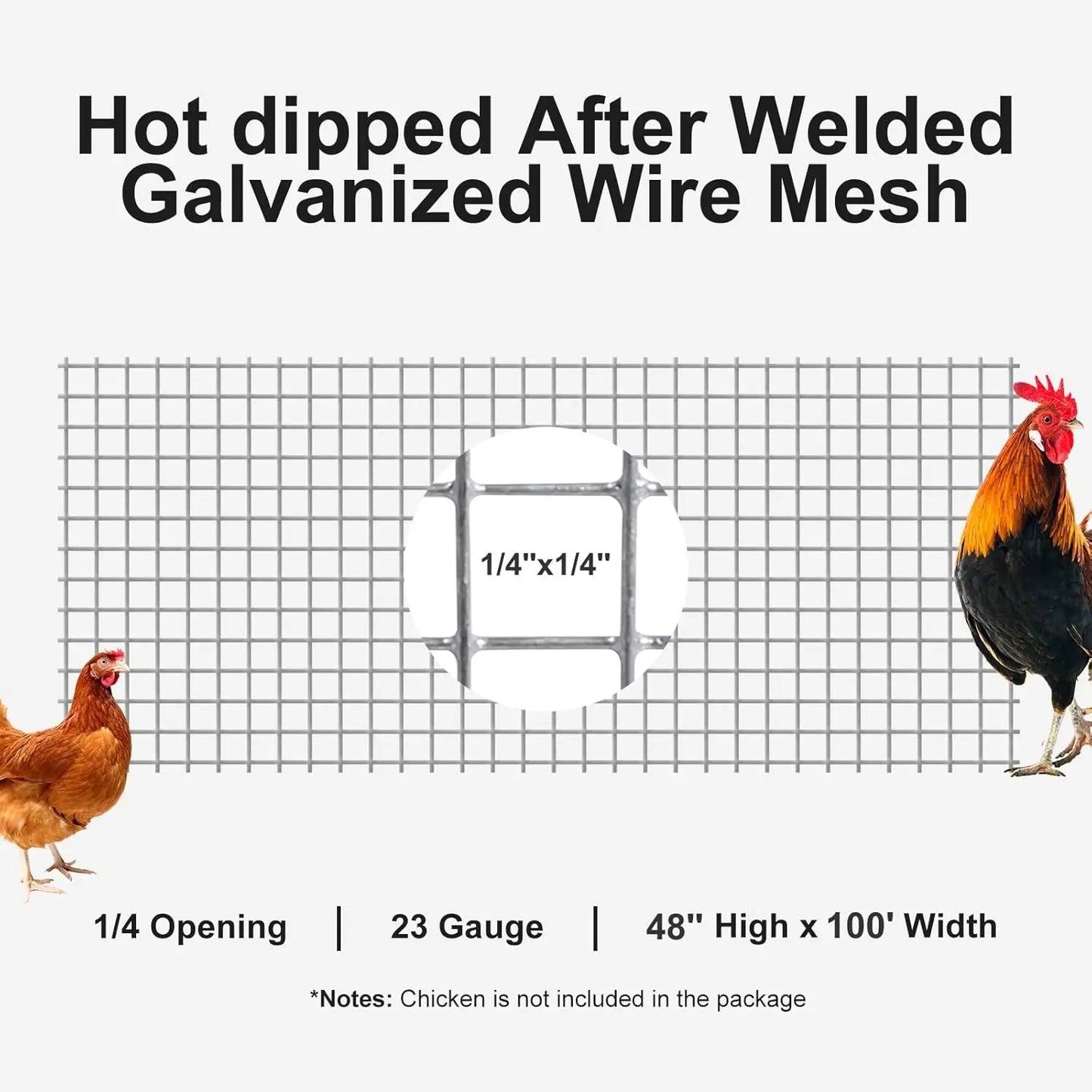 Hardware Cloth 1/4 inch 48 x 100 ft Wire Fencing 23 Gauge