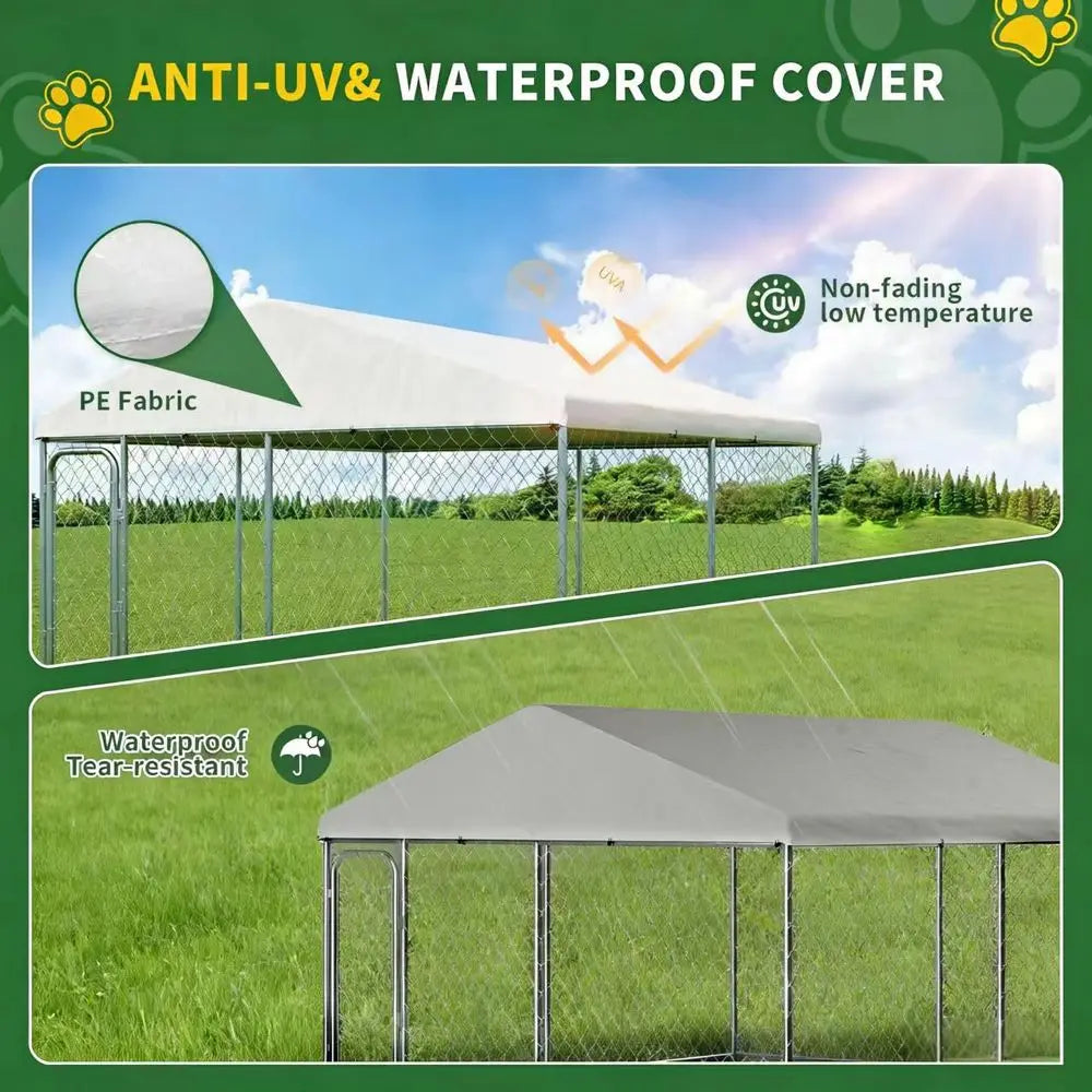 10x10 FT Dog Kennel, Heavy Duty Outdoor Enclosure