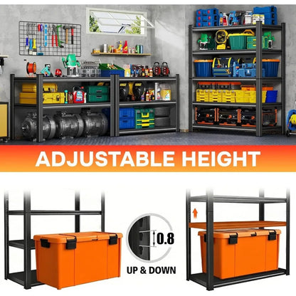 72" H X 48" W X 24" D Heavy Duty Garage Shelving Unit 5 Tier