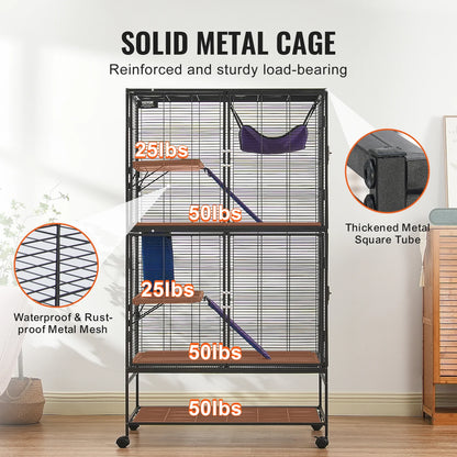 Rolling Metal Ferret Cage Large 4-Tier Critter