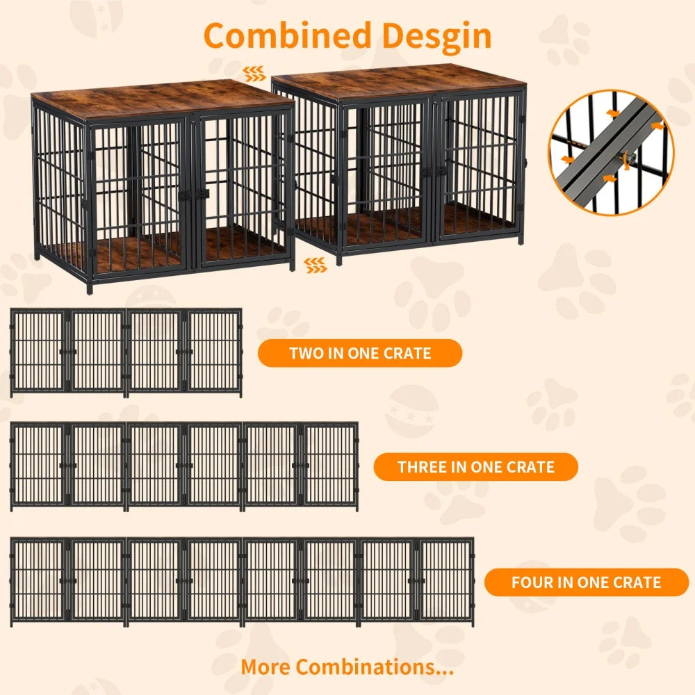 Double Dog Crate with Removable Divider Furniture
