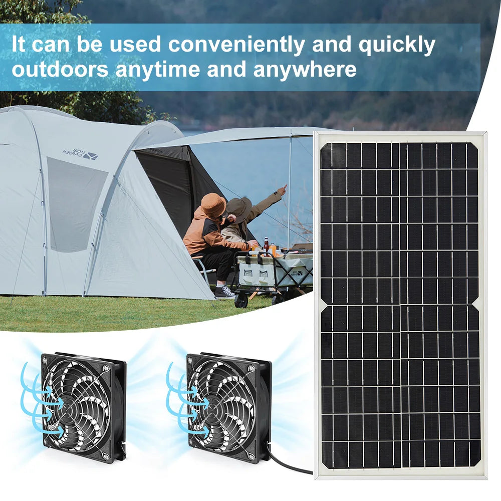 Solar Powered Exhaust Fan Kit Dual Fans