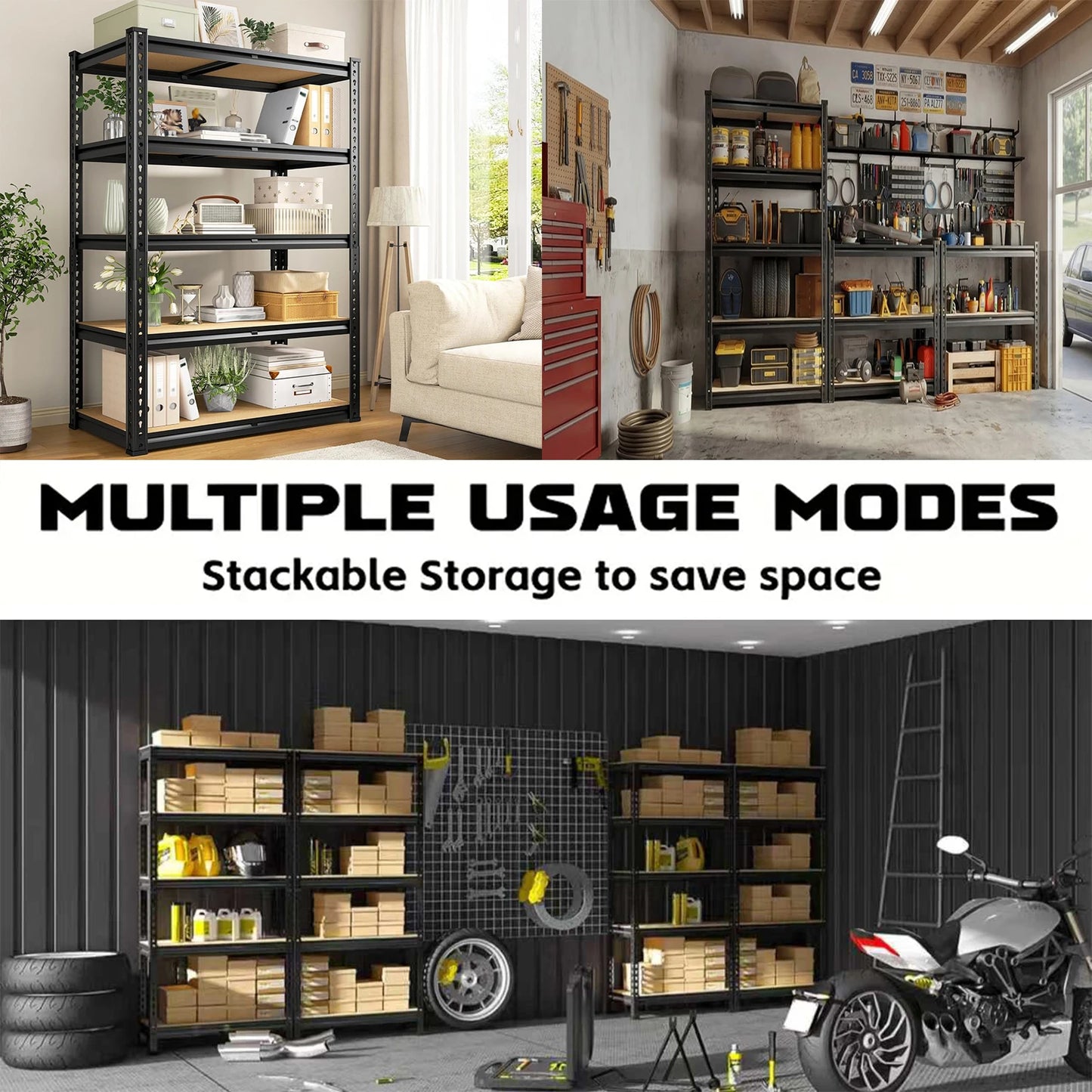 Garage Shelving 5 Tier Storage Shelves Heavy Duty