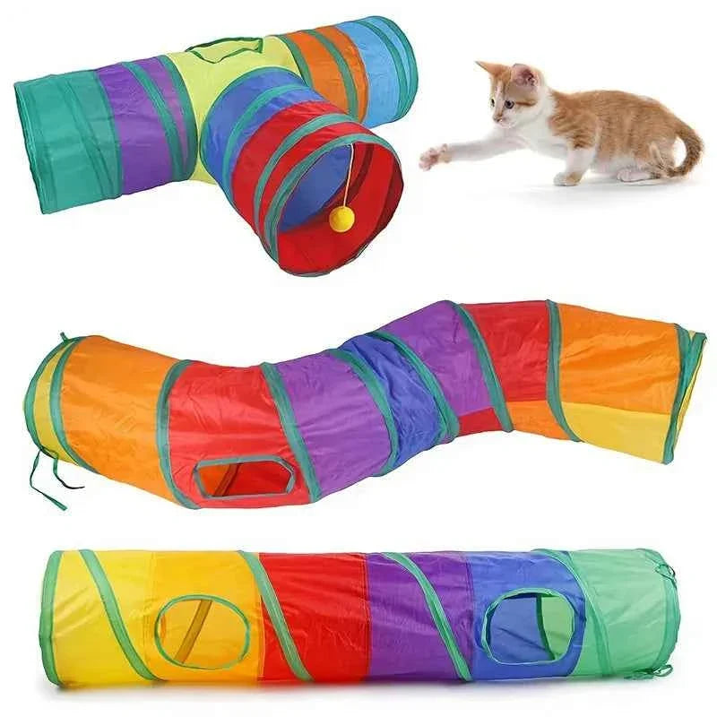 Foldable Cat Tunnel Toy – Breathable Indoor Play Tunnel for Cats