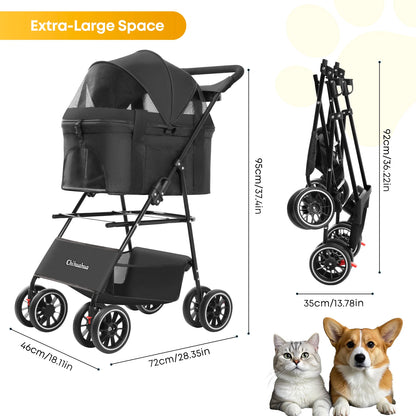 3 in 1 Pet Stroller for Medium Dogs Cats