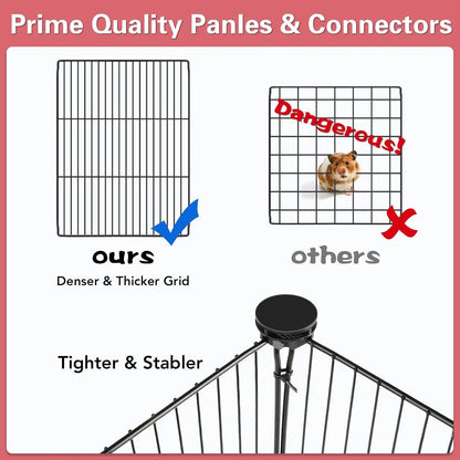 12 Panels Small Animal Playpen, 48" x 24" x 16" with Waterproof Mat