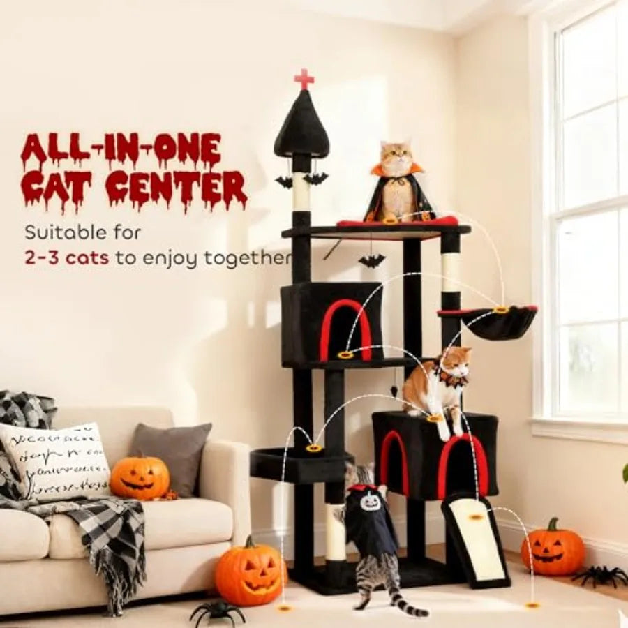 Gothic Cat Tree Tower for Indoor Kittens