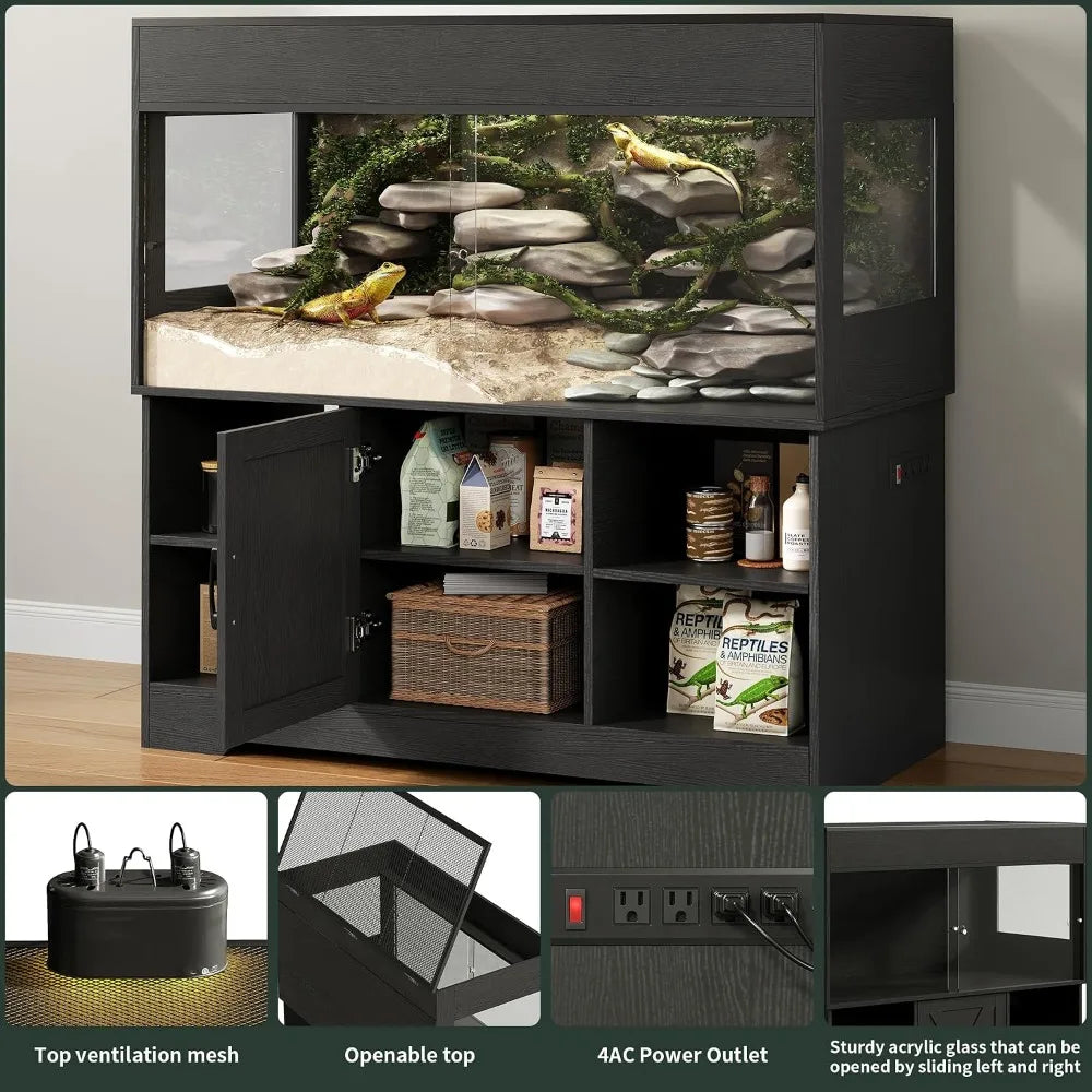 120 Gallon Reptile Tank with Stand 4x2x2