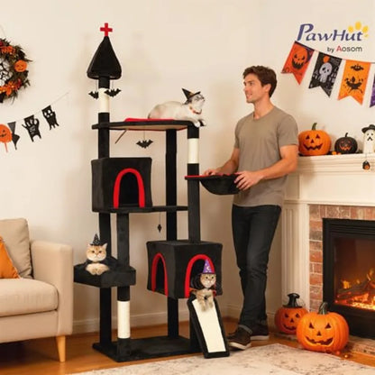 Gothic Cat Tree Tower for Indoor Kittens