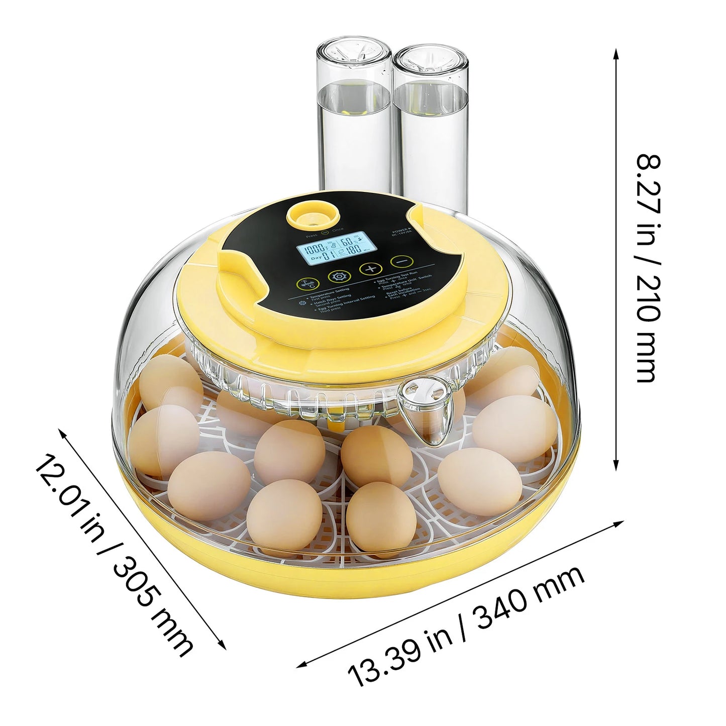 Egg Incubator with LED Candler Temperature Display