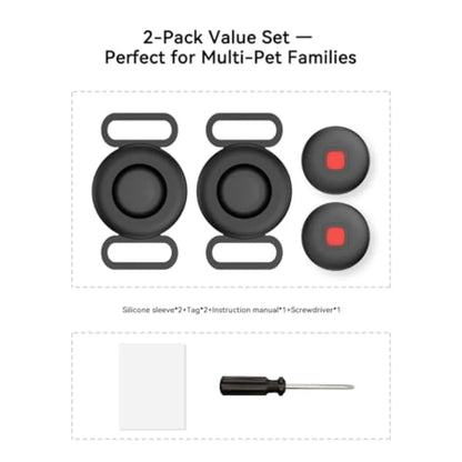 Dog Tracker Tag 2 Pack, Bluetooth Pet Tracker