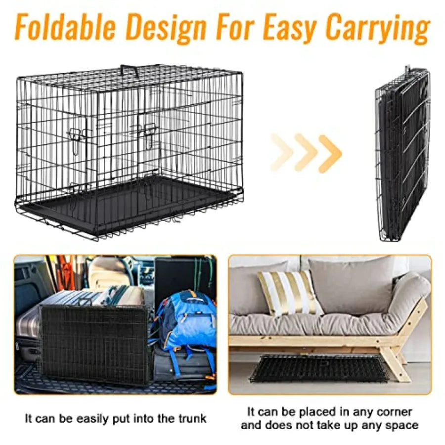 Dog Crate for Medium Dogs Folding Metal Wire