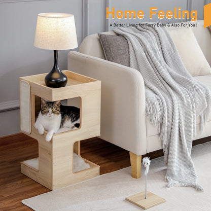 Wood Cat Condo House Bed Tree Tower