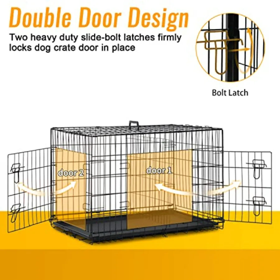Dog Crate for Medium Dogs Folding Metal Wire