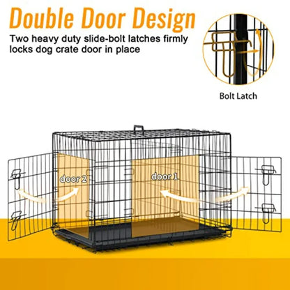 Dog Crate for Medium Dogs Folding Metal Wire