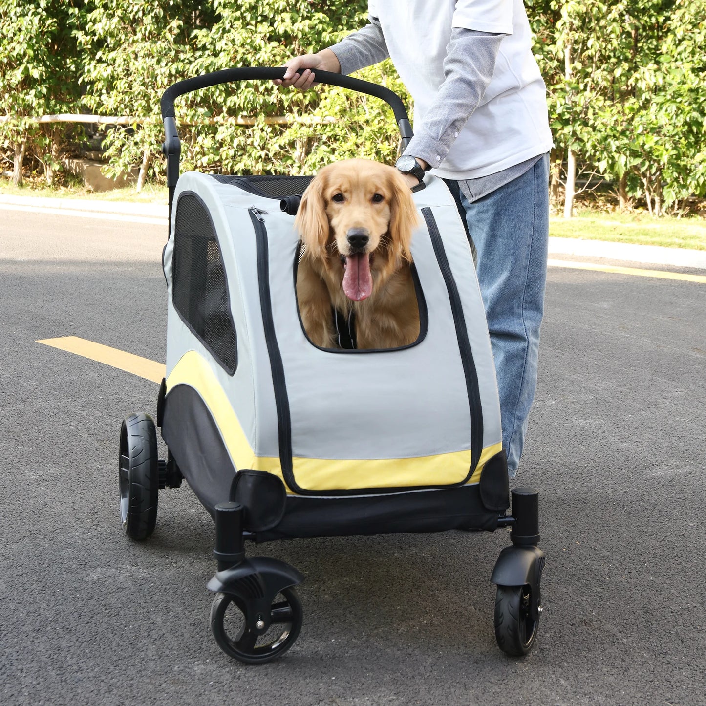 Portable Large Dog Stroller 4 Wheels