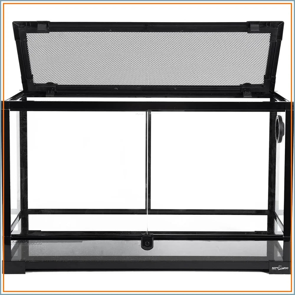 30 Gallon Reptile Terrarium, Tempered Glass Tank 30"x12"x18",