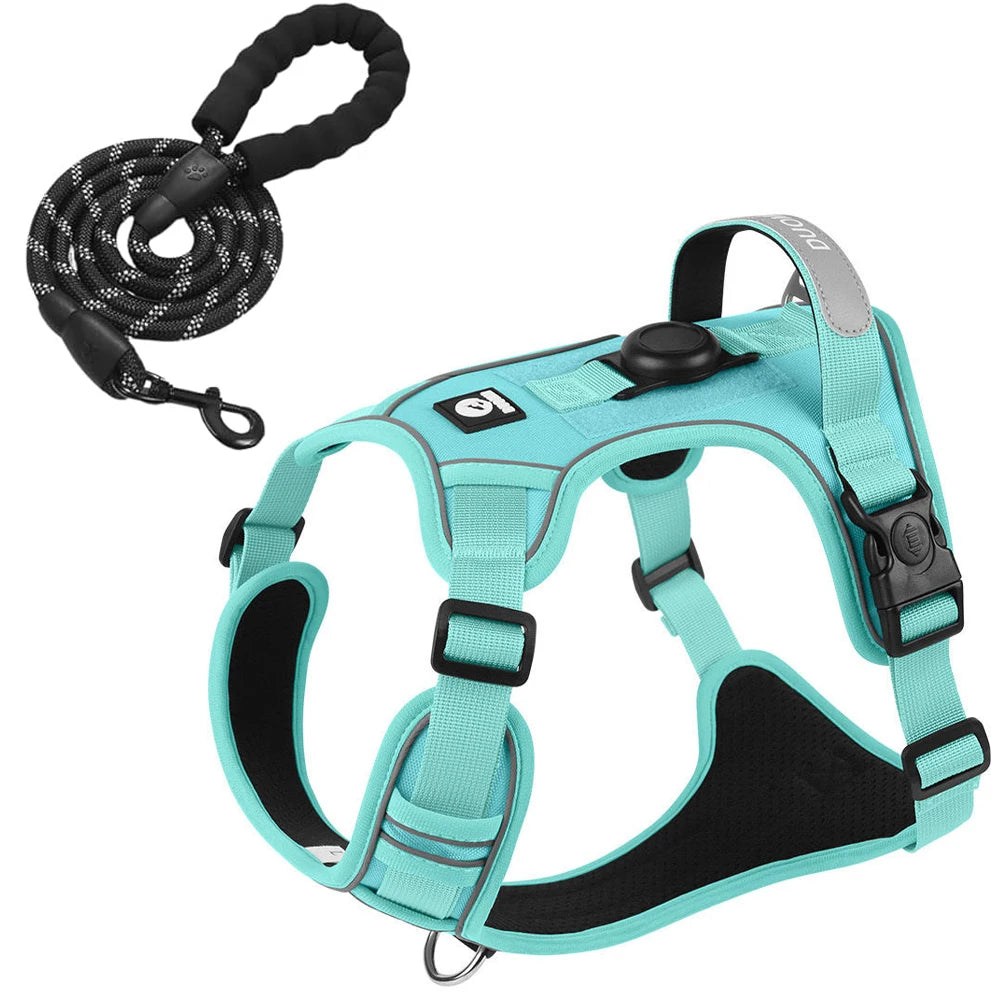 Dog Harness with Air tag Holder and Leash