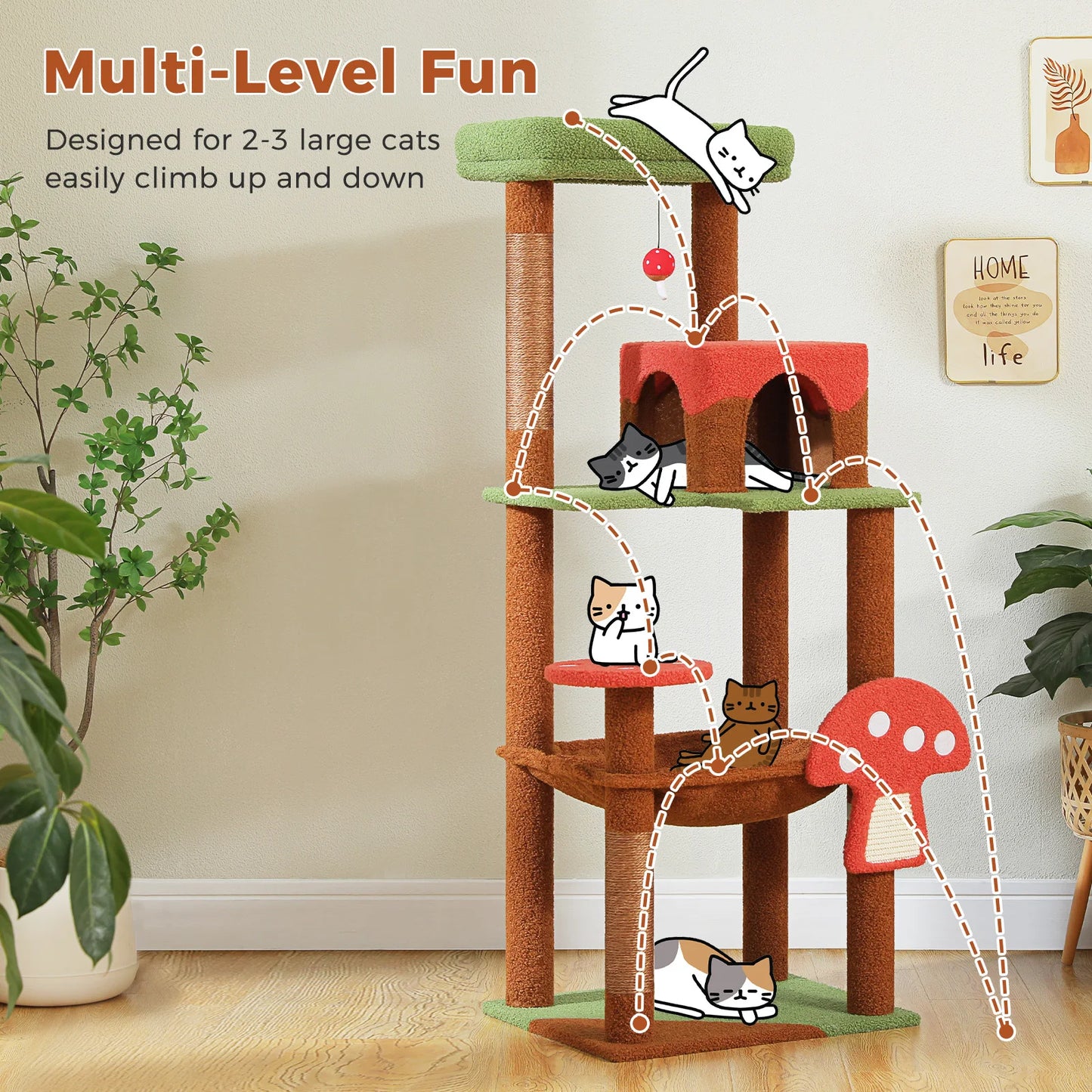 Multi-Level Cat Tree Tower with Condo Hammock