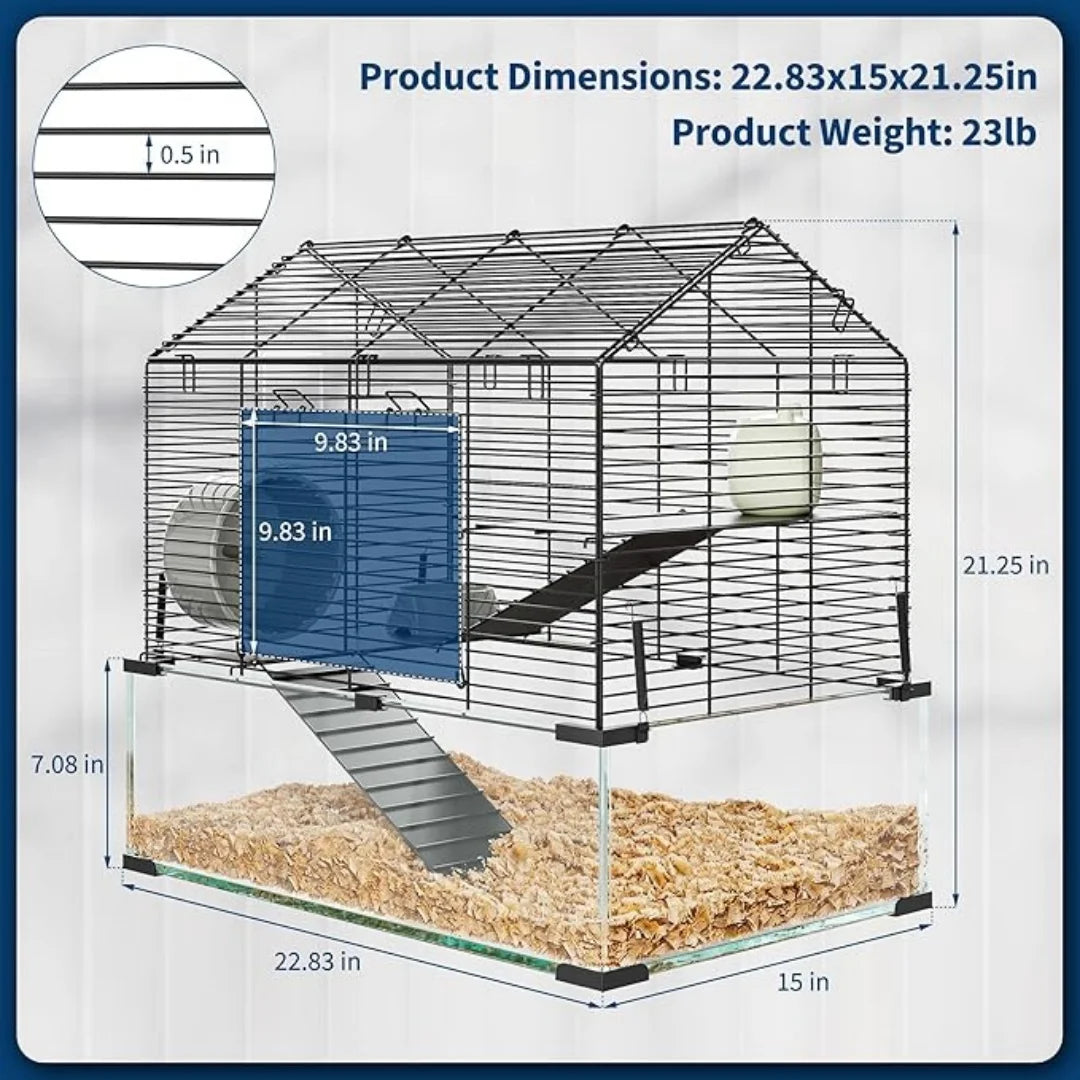 3 Tiers Large Hamster Enclosure, Metal Enclosure