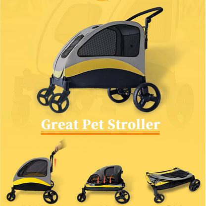 Portable Large Dog Stroller 4 Wheels