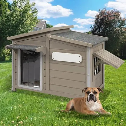 Large Outdoor Wooden Dog House, Weatherproof