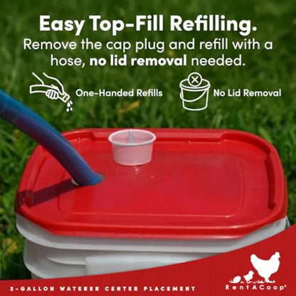 2 Gallon Chicken Waterer with 4 Auto-Fill Cups