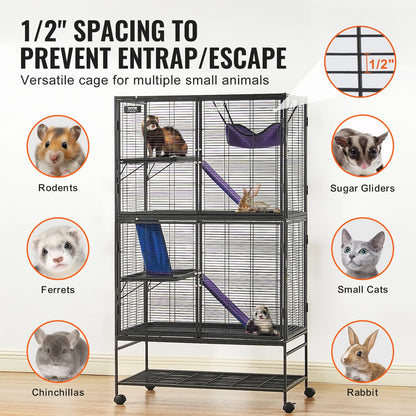 Rolling Metal Ferret Cage Large 4-Tier Critter