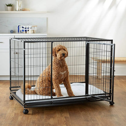 Portable Stackable Dog Kennel, Black, 48.2" L x 37.8" W x 42.5" H