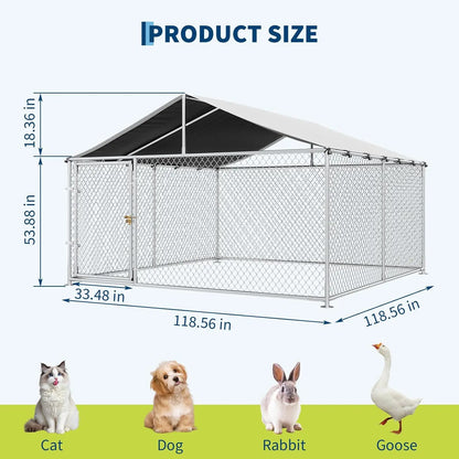 Large Dog Kennel Outdoor with Roof