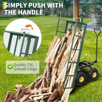 Garden dump cart for backyard and farm