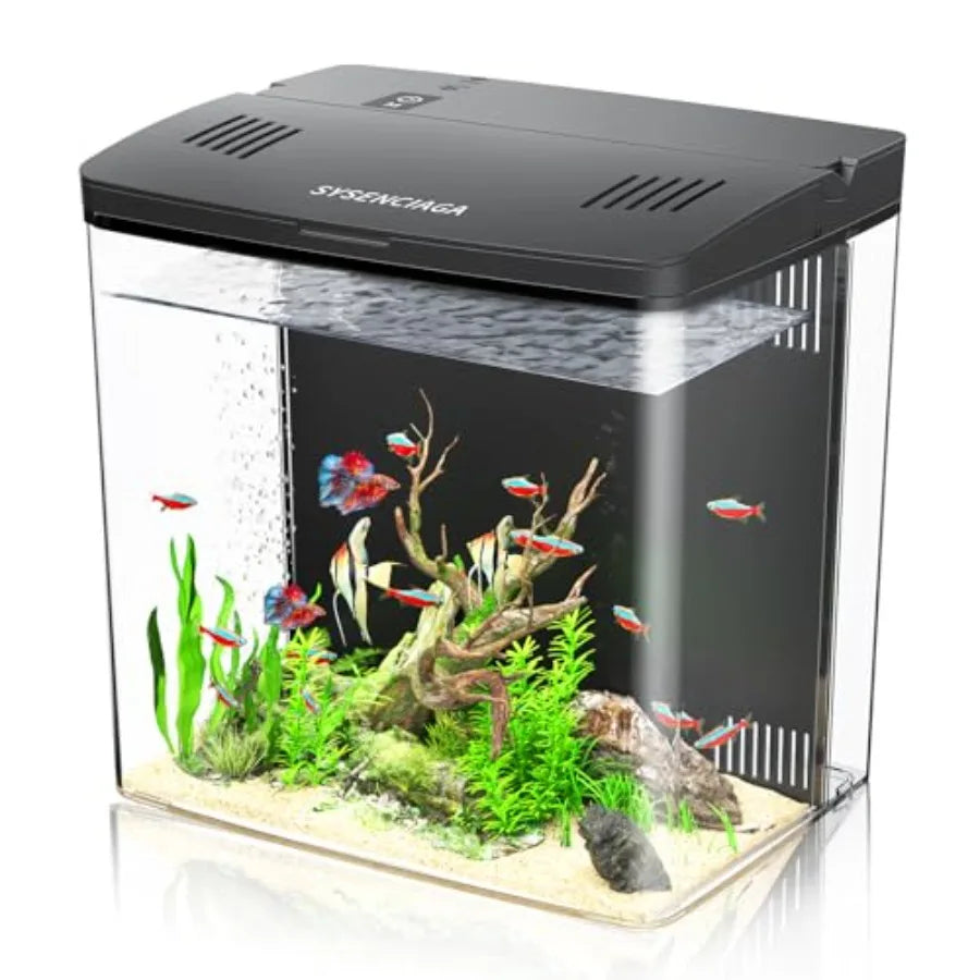 Desktop Fish Tank, 1.2 Gallon Self-Cleaning