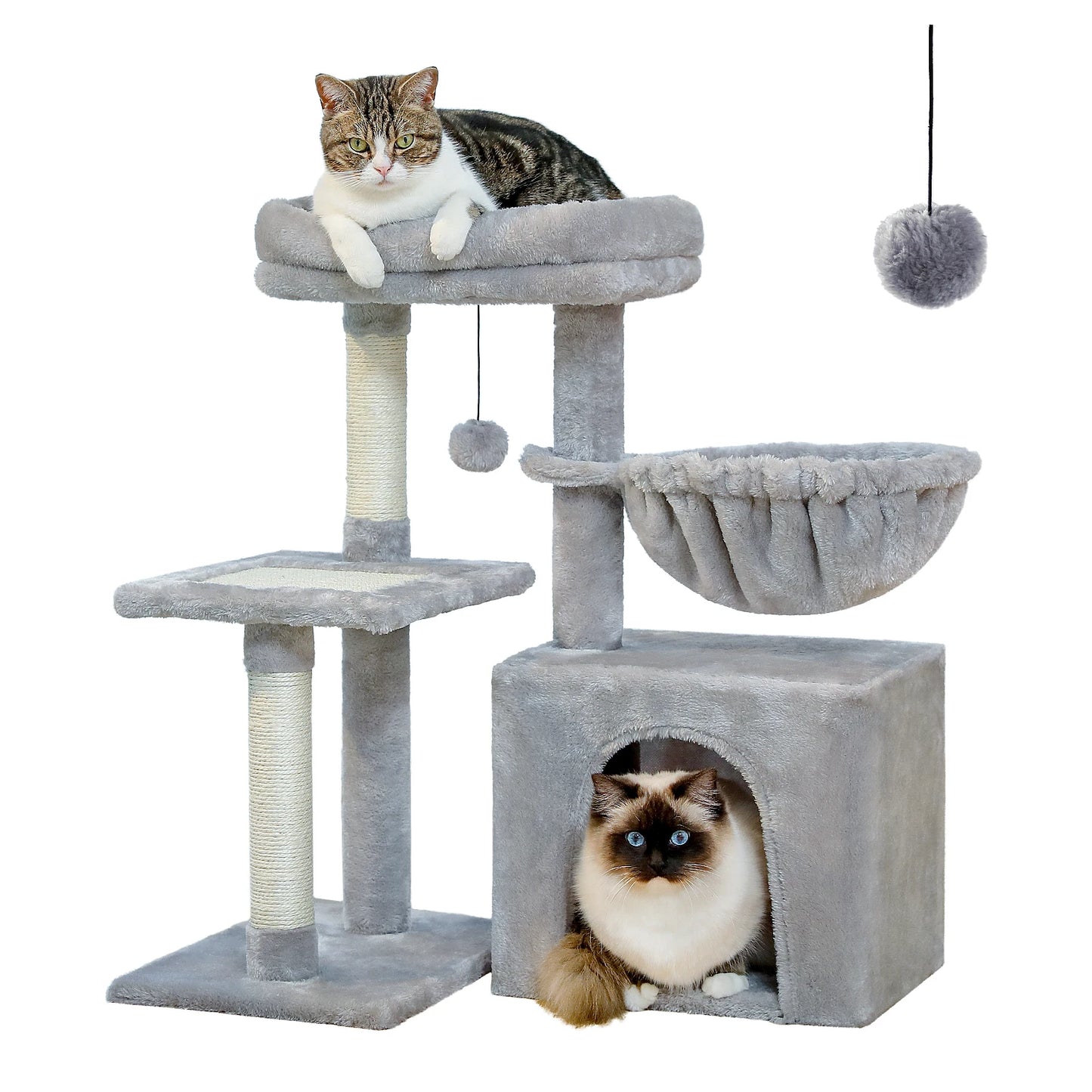 Cat tree Tower for Indoor Cats, Scratching Posts, Hammock, Top Perch