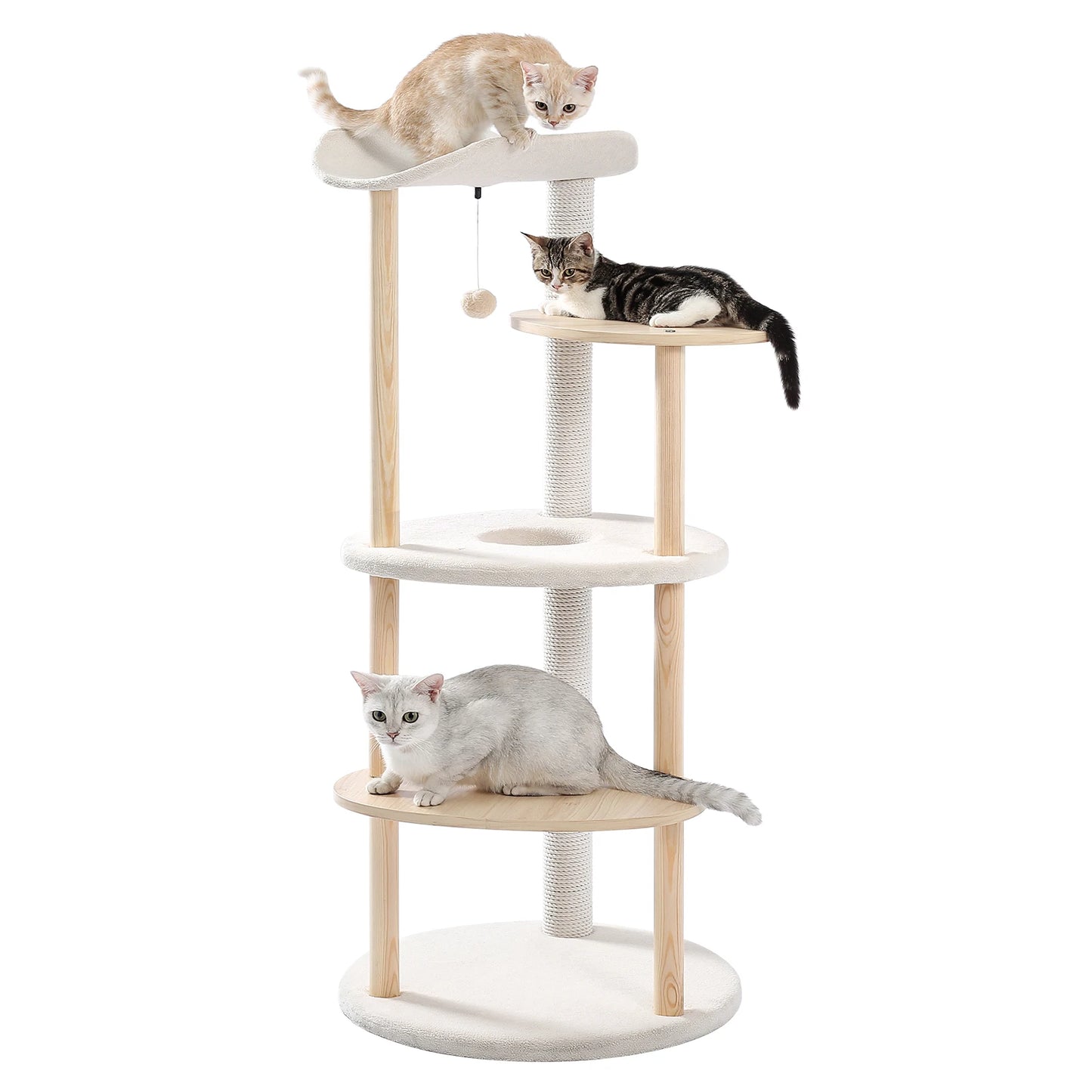 Cat Tree Tower Furniture Wooden with Scratching Post