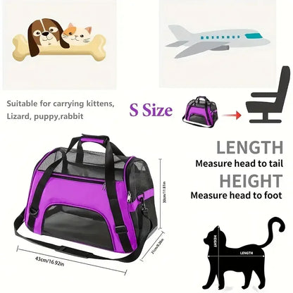 Portable Dog Cat Carrier Bag Breathable Mesh