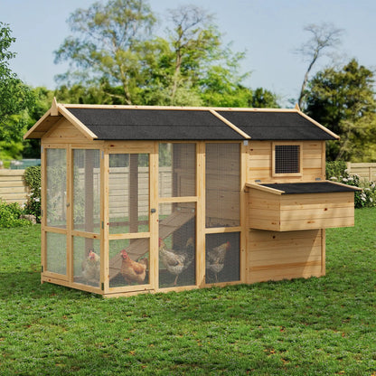 80" Large Wooden Chicken Coop Fir Wood Nesting Box