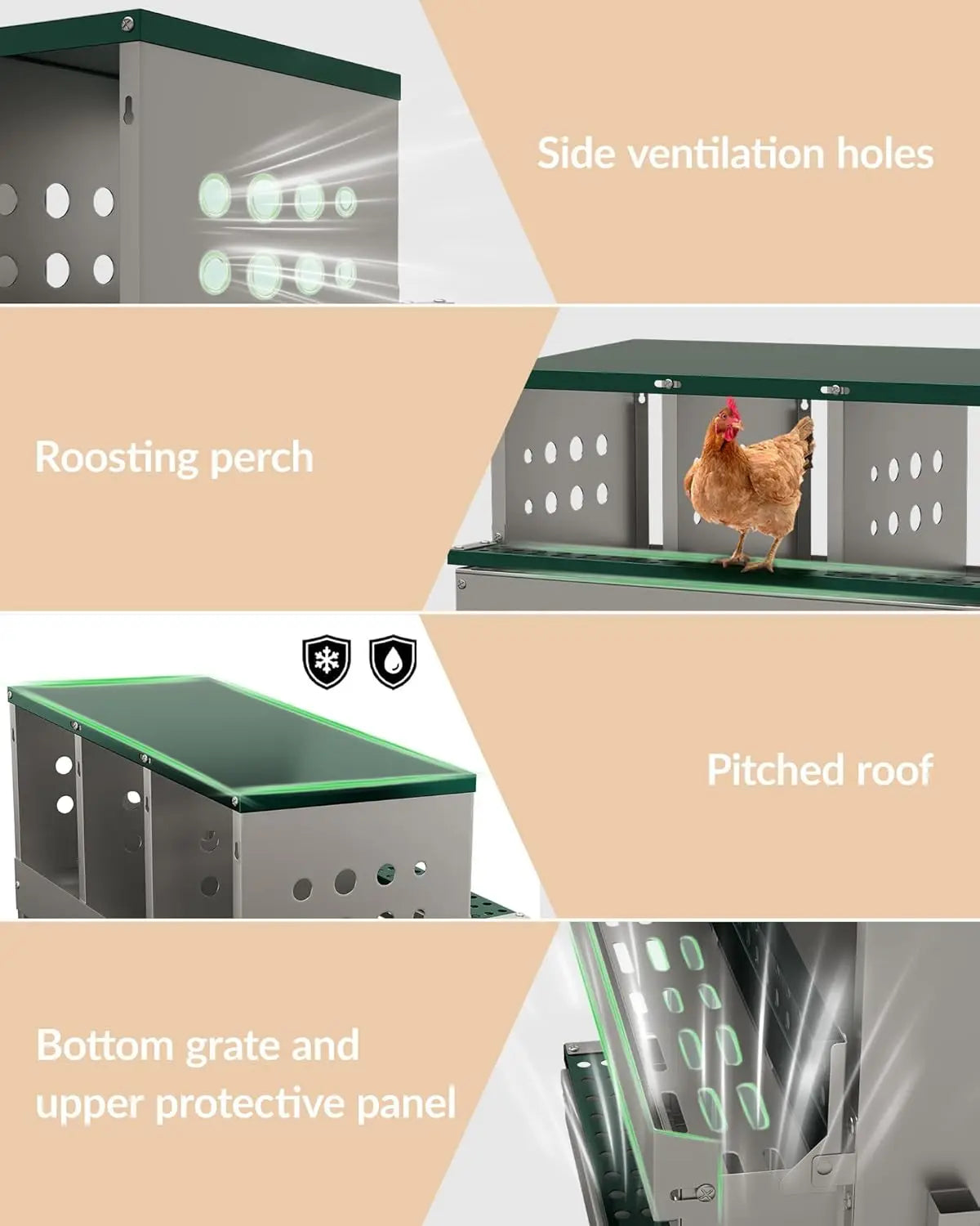 Metal Chicken Coop Nesting Box Roll Out Egg