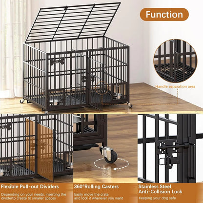 42 inch Heavy Duty Metal Dog Crate with Divider