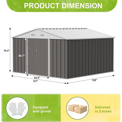 10 x 10 ft Outdoor Storage Shed