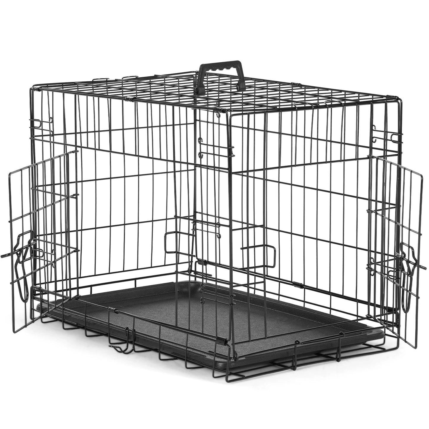 36/42/48 Inch Double Door Folding Metal Wire Dog Cage