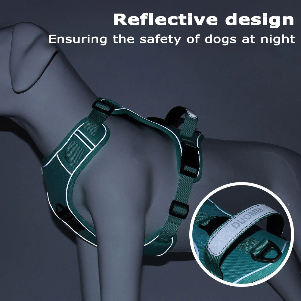 Dog Harness with Air tag Holder and Leash