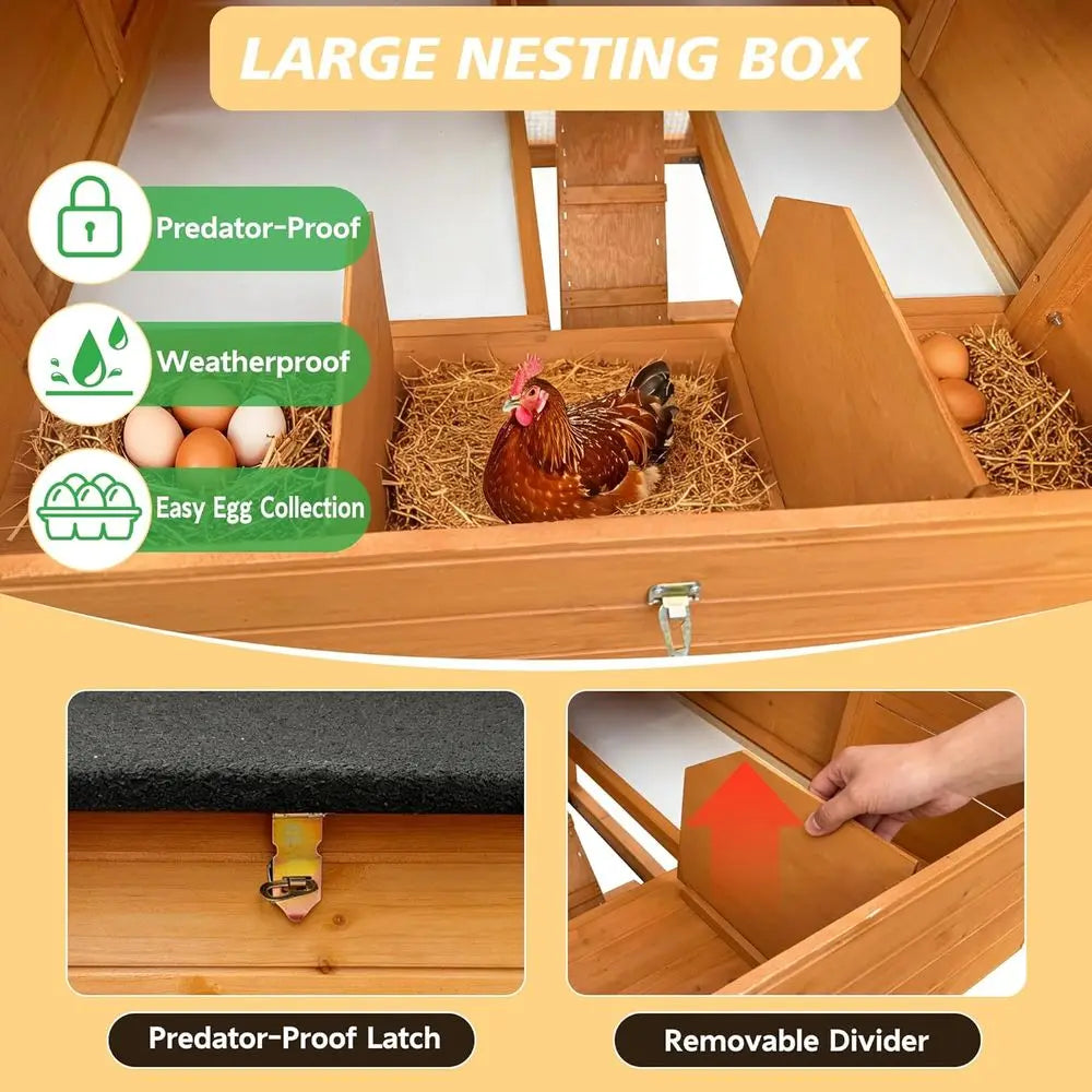 Sturdy Outdoor Chicken Coop with Two Nesting Boxes