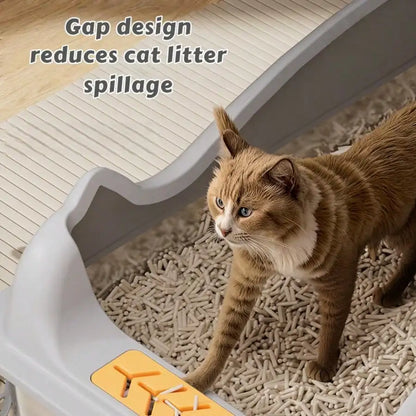 XL Stainless Steel Cat Litter Box with High Sides