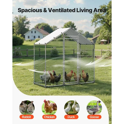 Large Metal Chicken Coop 6.6 x 3.3 x 6.6 ft